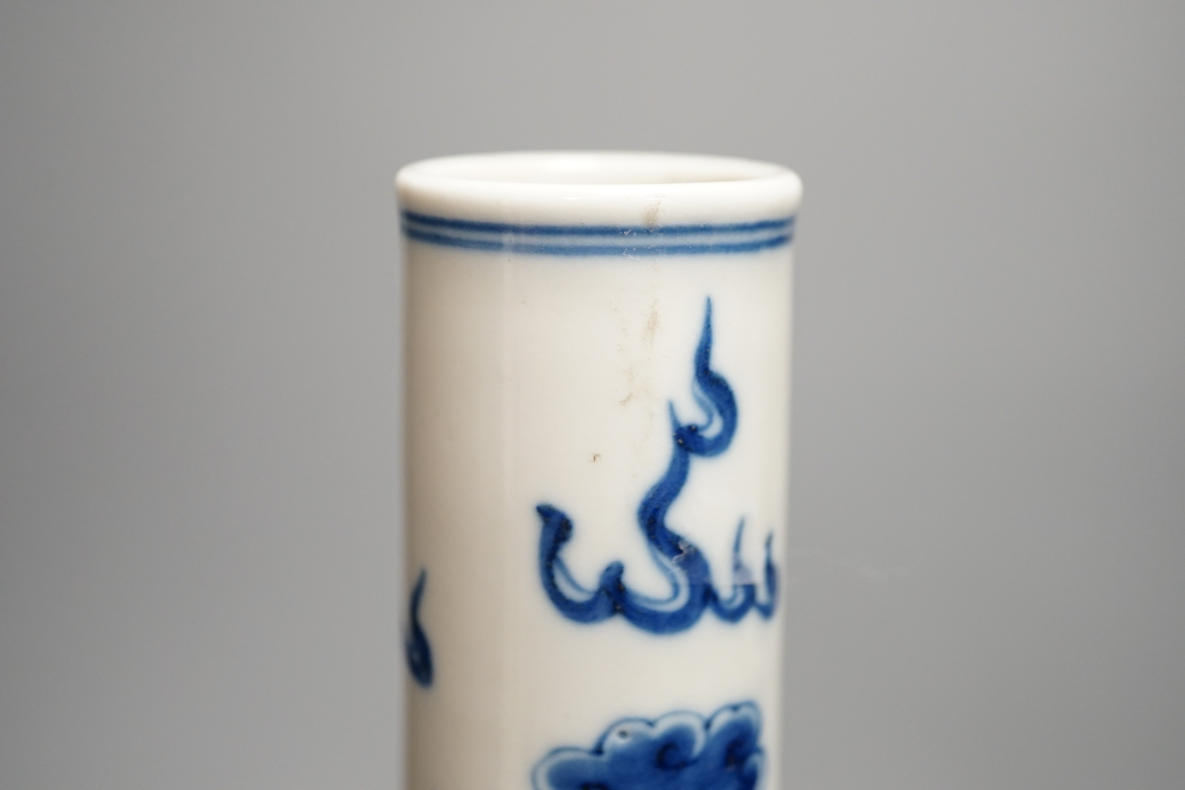 A Chinese blue and white ‘dragon’ bottle vase 36cm